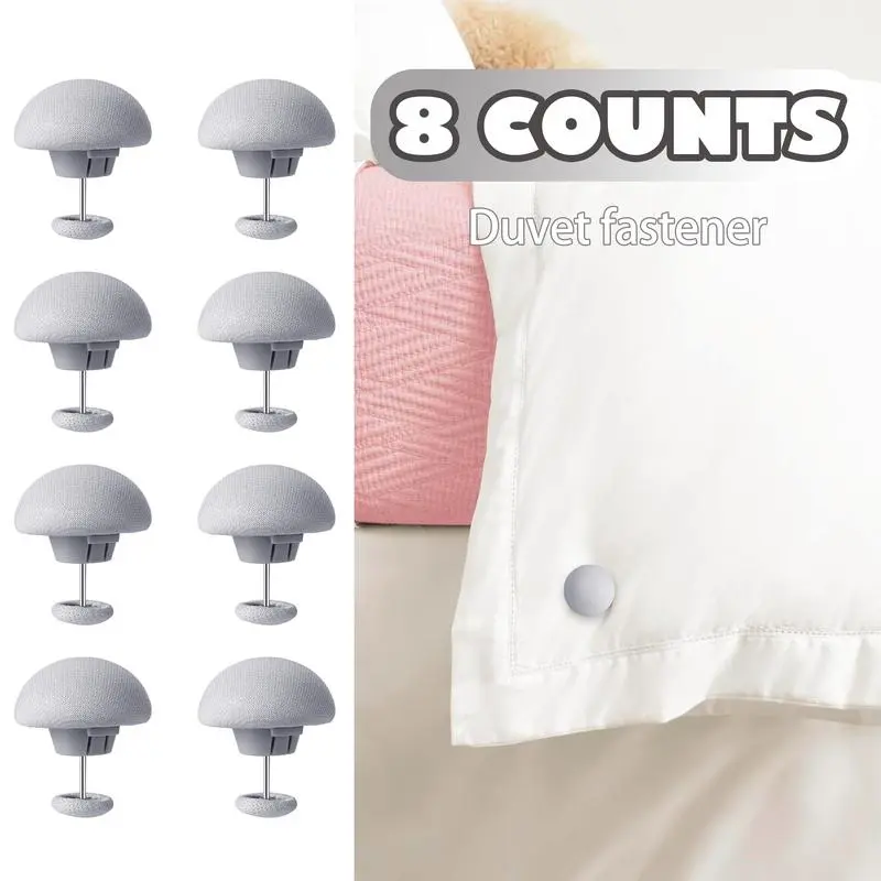 8 Counts Duvet Clips, Quilt Fixing Clips, Classic Linen Double Sided Pin Fasteners, Quilt Corner Buckle Duvet Holder Clip for Duvet Cover