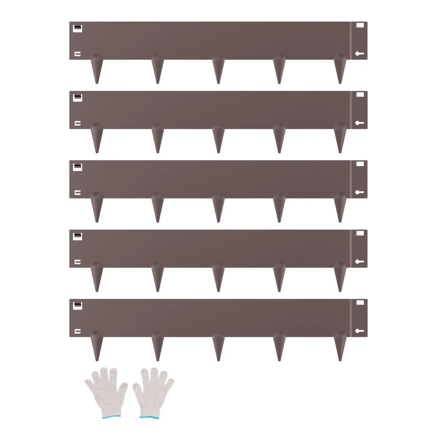 【DealsForYouDays】VEVOR Steel Landscape Edging, 5 Packs 39 x 5 in Rust-Resistant Metal Landscape Edging, Bendable Garden Edging Border, Heavy Duty Lawn Edging, Easy-to-Install, Flower Bed Yard Pathway Divider Brown