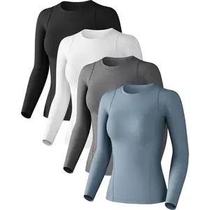 Compression Shirts Long Sleeve Athletic Workout Tops Cool Dry Underscrubs Sun Protection for Gym Yoga Running