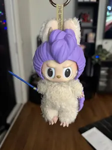 K-Pop Style 3D Printed Purple Hunter Wig – Custom Fit for Monster Plushies.