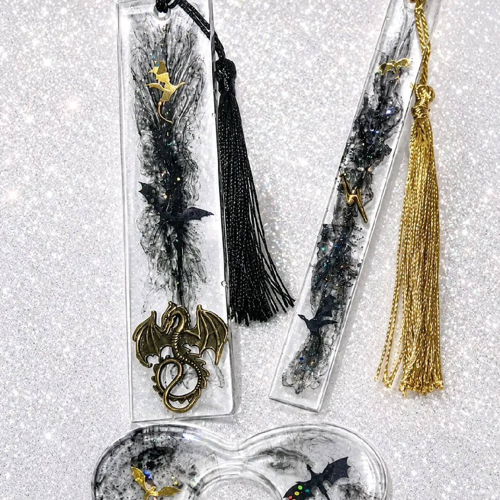 Dragon Fantasy Resin Bookmark and Page Holder Sets Handmade Bookish Gift with Unique Dragon Designs 100% Handcrafted Durable Resin Bookmarks Imperfections Minor Flaws