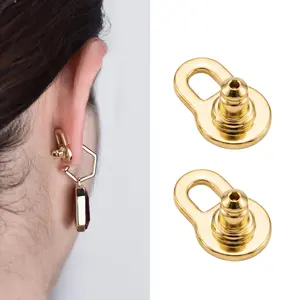2Pcs Gold Plated Earring Lobe Lifters for Heavy Earrings for Women,Earring Backs for Droopy Ears - Comfortable Earring Backings for Studs - Trendy Fashion Jewelry Accessories