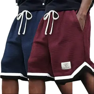 2 Pack Plus Size Men's Waffle Knit Shorts - Elastic Drawstring Waist Casual Summer Shorts with Breathable Soft Fabric, Solid Color Versatile Design, Plus Size Men's Shorts Gray Mens Tropical Menswear Big short shorts SpringStatements