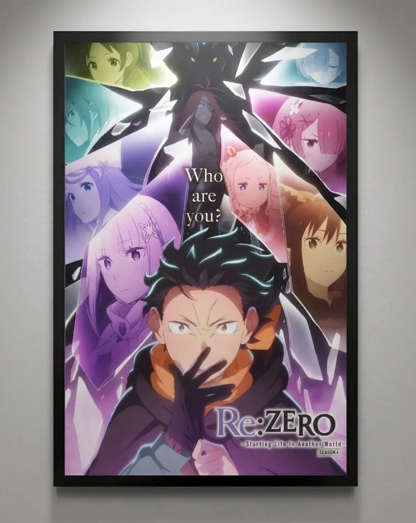 Re:0 Starting Life in Another World Anime Wall Art Canvas Print Poster, Home Decor with Subaru, Emilia, Rem, Ram, High-Quality Eco-Friendly, Black Frame-Canvas Wrap-Unframed