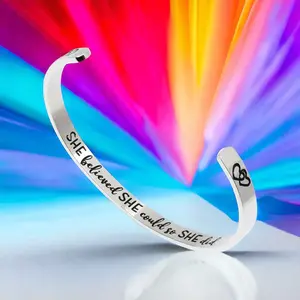 Urban Krafts Stainless Steel Inspirational Bracelet with secret message on the inside