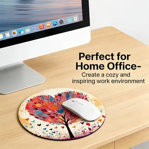 Fashion Leaf Round Mouse Pad, Non-Slip Rubber Base, Small Desktop Mat for PC/laptop, Gaming/mouse Pad, Office Use, Gift for Women, Non Slip Mousepad, Universal Mouse Pad - 7.87 Inches