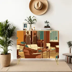 Bourbon Whiskey Cabinet For The Retro Mod Cigar Loving Dapper Man MCM Wooden Storage Cabinet