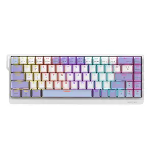 AJAZZ NK68 V2 wired gaming mechanical keyboard red switch multi-color optional compact computer office keyboard multimedia function portable ribbon design plug and play mixed light DIY desktop storage must-have suitable for e-sports games and office