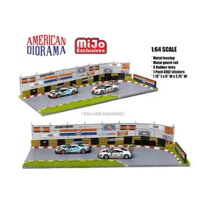 American diorama 1:64 MiJo Exclusive Racetrack Diorama with Auto World Gulf Racing Livery Stickers included Limited 2,400