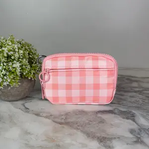 Rue - Nylon Wristlet Wallet - Pink Plaid