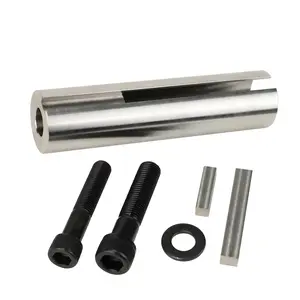 3mirrors Gas Extended Engine Pulley Crank Shaft Sleeve Adapter Predator Stainless Steel - 1 to 1 1/8" L=4.5" w/ 1/4" Key