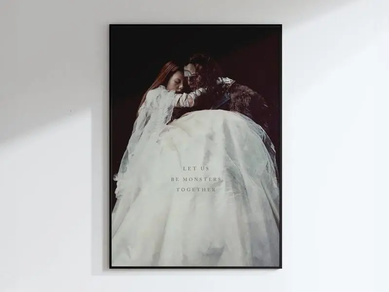2025 Frankenstein Gothic Movie Poster - Mountable Paper Photo, Artistic Horror-Themed Decorative Artwork, Dark Romantic Fan Home Wall Decor Accessory