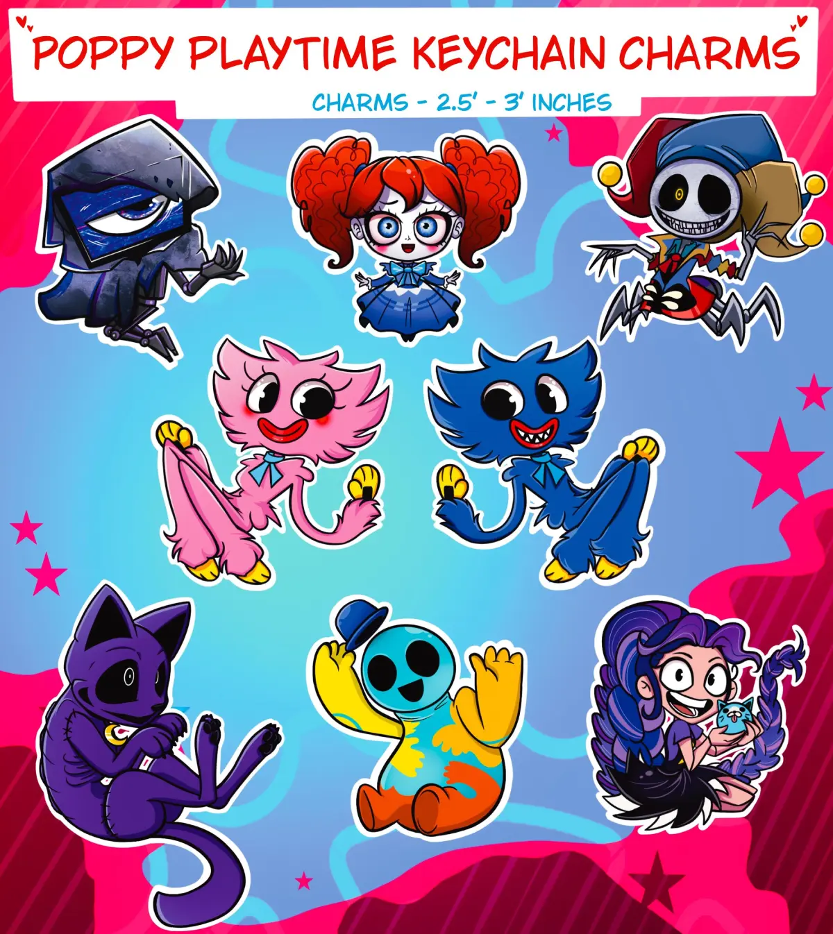 PPT: Playtime Charms // Poppy Playtime Acrylic Keychains