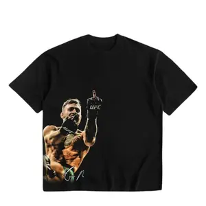 Conor 'The Notorious' McGregor Iconic Signature Heavy Cotton T-shirt UFC Pound For Pound Shirt MMA Fan Apparel Pump Cover Direct-to-garment Printing