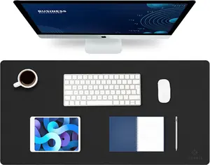 Koodel Large Office Leather Desk Mat 31.5x15.7 Black Mouse Pad Keyboard Mat Computer Laptop Mat Desktop Protector Cover Writing Pad Blotter