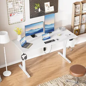 Furologee Standing Height-Adjustable Desks White 28.3" to 47.2"