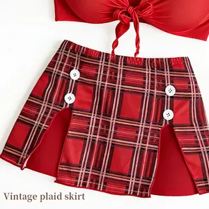 Cherry Academy Student Red Plaid Sweet & Spicy Uniform Set