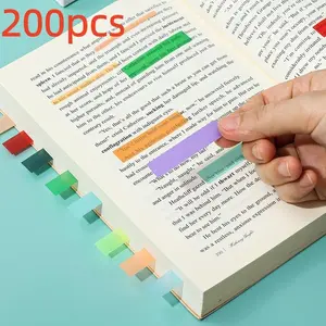 200pcs Bible Bookmark Stickers, Transparent Sticky Index Tabs, Adhesive Tabs, Fluorescent Highlighter Strips Set, Category & Emphasis Markers