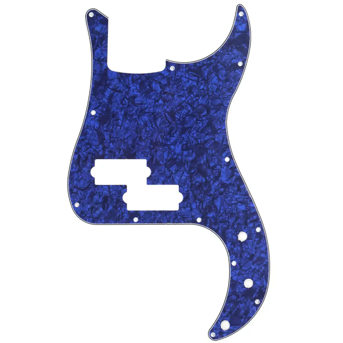 Precision Bass Pickguard - 13-Hole Fits Fender 4-String USA/MIM P-Bass - 4-Ply Blue Pearl