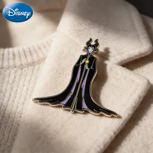 1PC Disney Sleeping Beauty Maleficent Pin Officially Licensed Black Magic Robe Queen Classic Villain Anime Brooch Backpack Decoration Jacket Lapel Anti-Rust Exquisite Alloy Enamel Gift