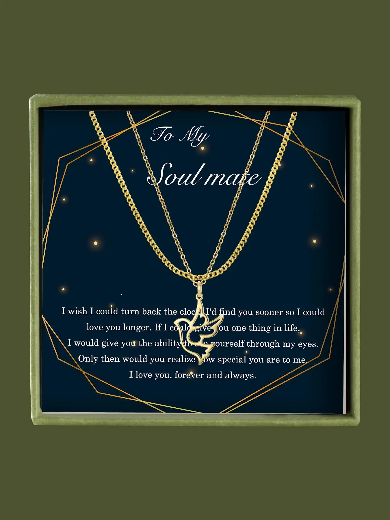 Hollow Out Dove Design Pendant Necklace & Gift Box and Card, Fashion Jewelry for Party, Daily Clothing Decor, Trendy All-match & Exquisite Jewelry for Birthday Gift, Valentine's Day, Gift