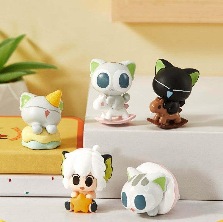 Luo Xiao Hei Cat Island Park Series Mini Bean Figures Blind Bag Cute Tiny Cartoon Character Figurines Kawaii Desk Shelf Display Decor Trendy Collectible Toy For Anime Fans backtoschool, Back To School