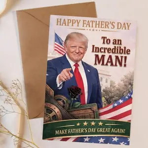 Make Father's Day Great Again Greeting Card, President Talking Father's Day Card, Hilarious Message for Dad, Grandpa, Husband, Gift For Him