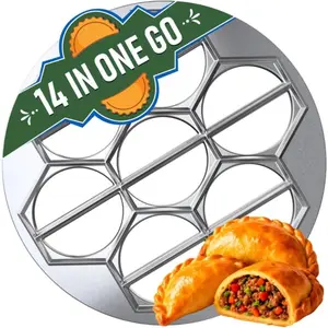 Heavy-duty 14-hole Dumpling & Pastry Press Mold – Ideal for homemade dumplings, pierogi, samosas, pies and global cuisine recipes