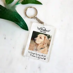 Custom Pet Photo Memorial Keychain, Personalized Cat Dog Photo Acrylic Keychain, Custom Dog Portrait Keyring, Dog Memorial Gift
