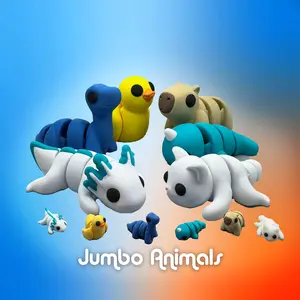 Jumbo 3D Printed Animals with Mini Friends Room Ornaments Decor - Intricate Details & Unique Home Decor for Any Space