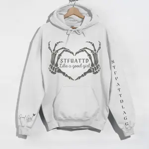STFUATTDLAGG Dark Romance Hoodie & Sweatshirt for Spicy Booktok, Good Girl Smut Shirt, Morally Grey Book Club Apparel Made In The USA		