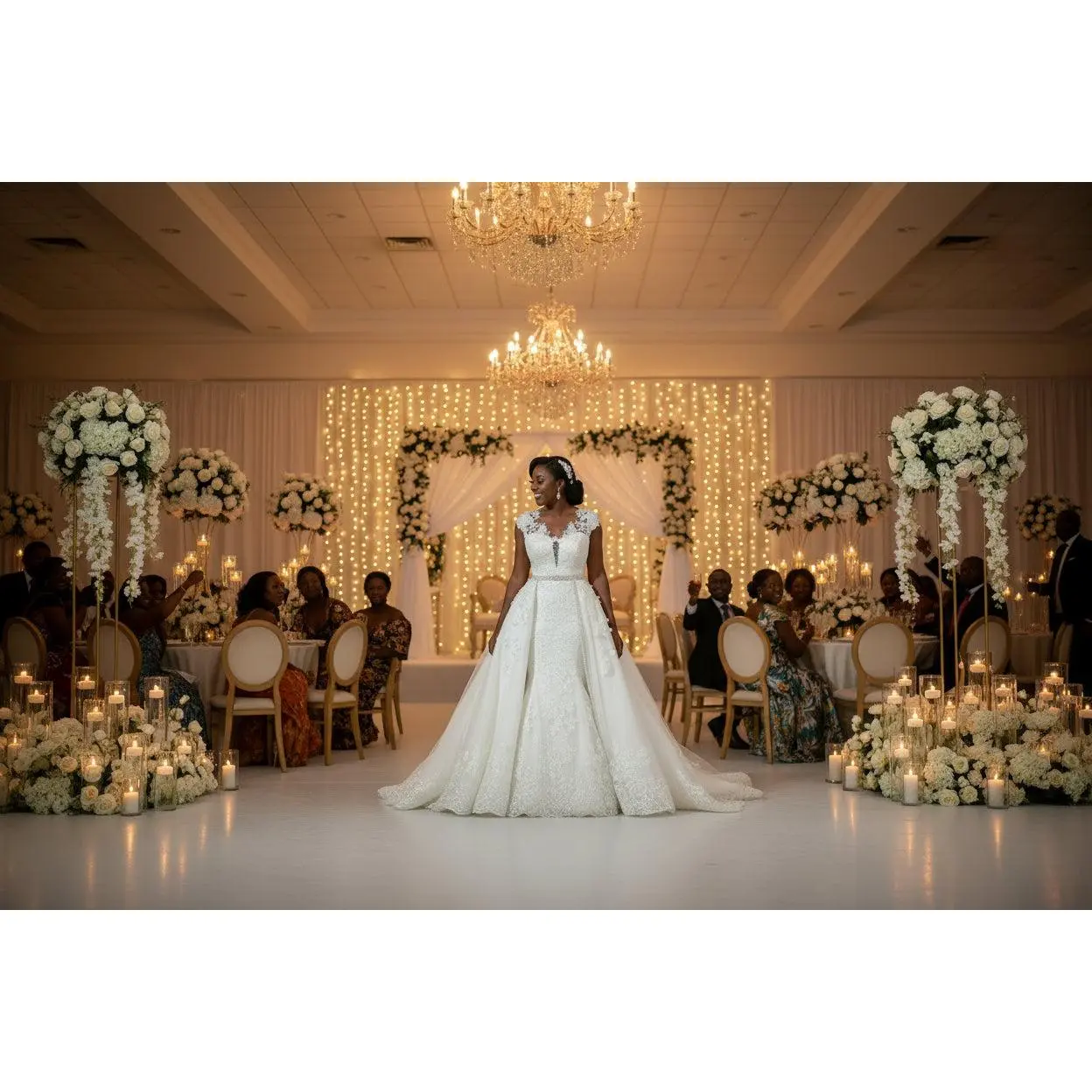 Mermaid Detachable Lace Wedding Dress