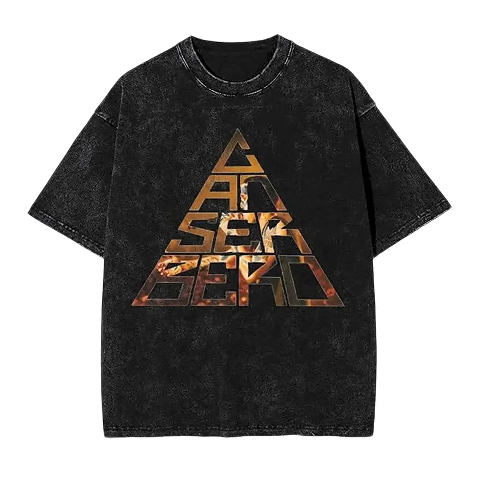 Logo Canserbero Mineral Wash Graphic T-Shirt Heavyweight Cotton Casual Vintage Washed Tee Trendy Tops Unique Trendy Gift