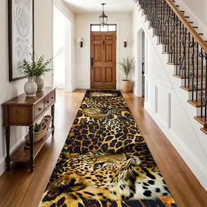 Fashion Leopard Print Carpet, Soft Durable Washable Rug for Living Room Bedroom Dining Room Balcony, Stylish Home Decor
