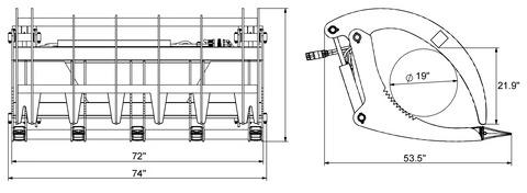 72" Root Rake Grapple - The Best Tool for Cleaning Up Demolition Sites
