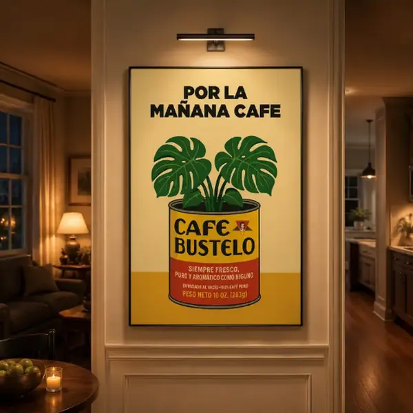 Vintage Cafe Bustelo Coffee Wall Art Poster, Retro Coffee Poster, Spanish Home Decor, Hispanic Latino Coffee Art, Debi Tirar Mas Fotos Art Unframed