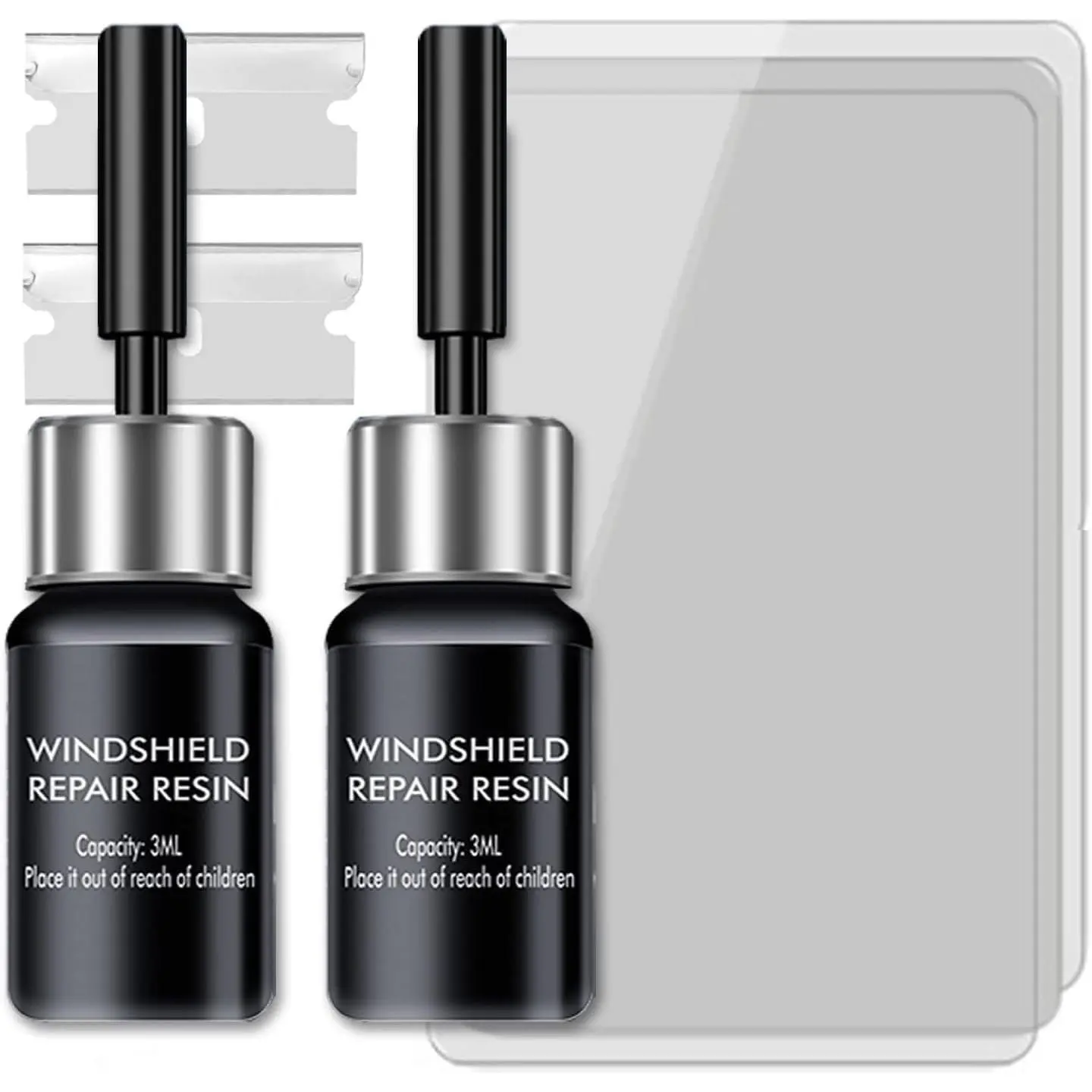 Windshield Repair Kit, 2 count  Glass Repair Kit Quick Fix for Chips & Cracks, Windshield Crack Repair Kit,Cracks Gone Glass Kit, Automotive Windscreen Tool, Nano Fluid Filler