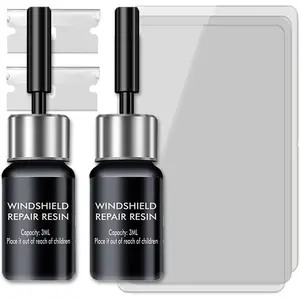 Windshield Repair Kit, 2 count  Glass Repair Kit Quick Fix for Chips & Cracks, Windshield Crack Repair Kit,Cracks Gone Glass Kit, Automotive Windscreen Tool, Nano Fluid Filler