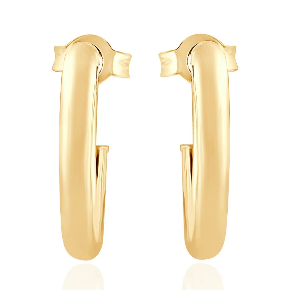 14k Yellow Gold 3mm Small Women's Hoop Earrings .5"  Tall 1 grams