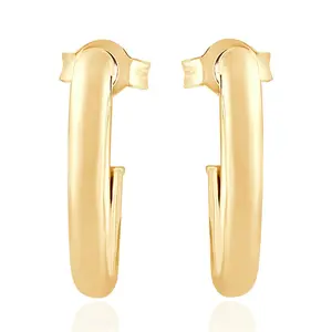 14k Yellow Gold 3mm Small Women's Hoop Earrings .5"  Tall 1 grams