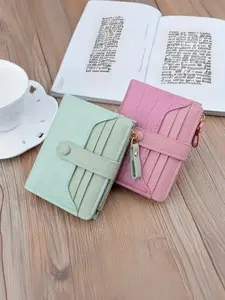 Women's Crocodile Pattern Short Wallet, Fashionable Zipper Design Card Holder, Casual Small Wallet for Daily Used, Trendy Versatile High-quality Daily Wallet