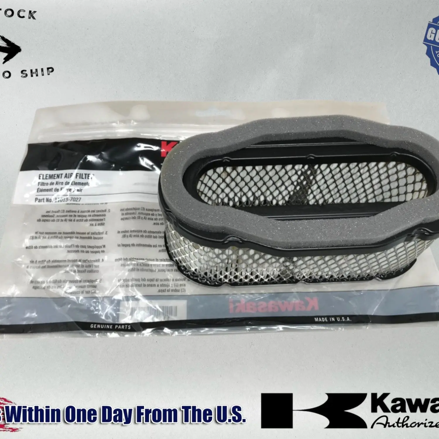 Kawasaki 88-04 OEM Mule 1000 2510 2520 Air Filter 11013-7027