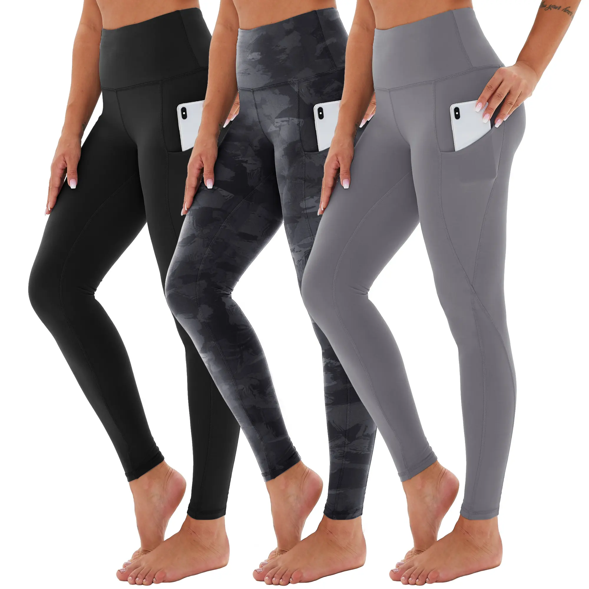 Black/ Black Printed/ Light Grey (No Fleece)