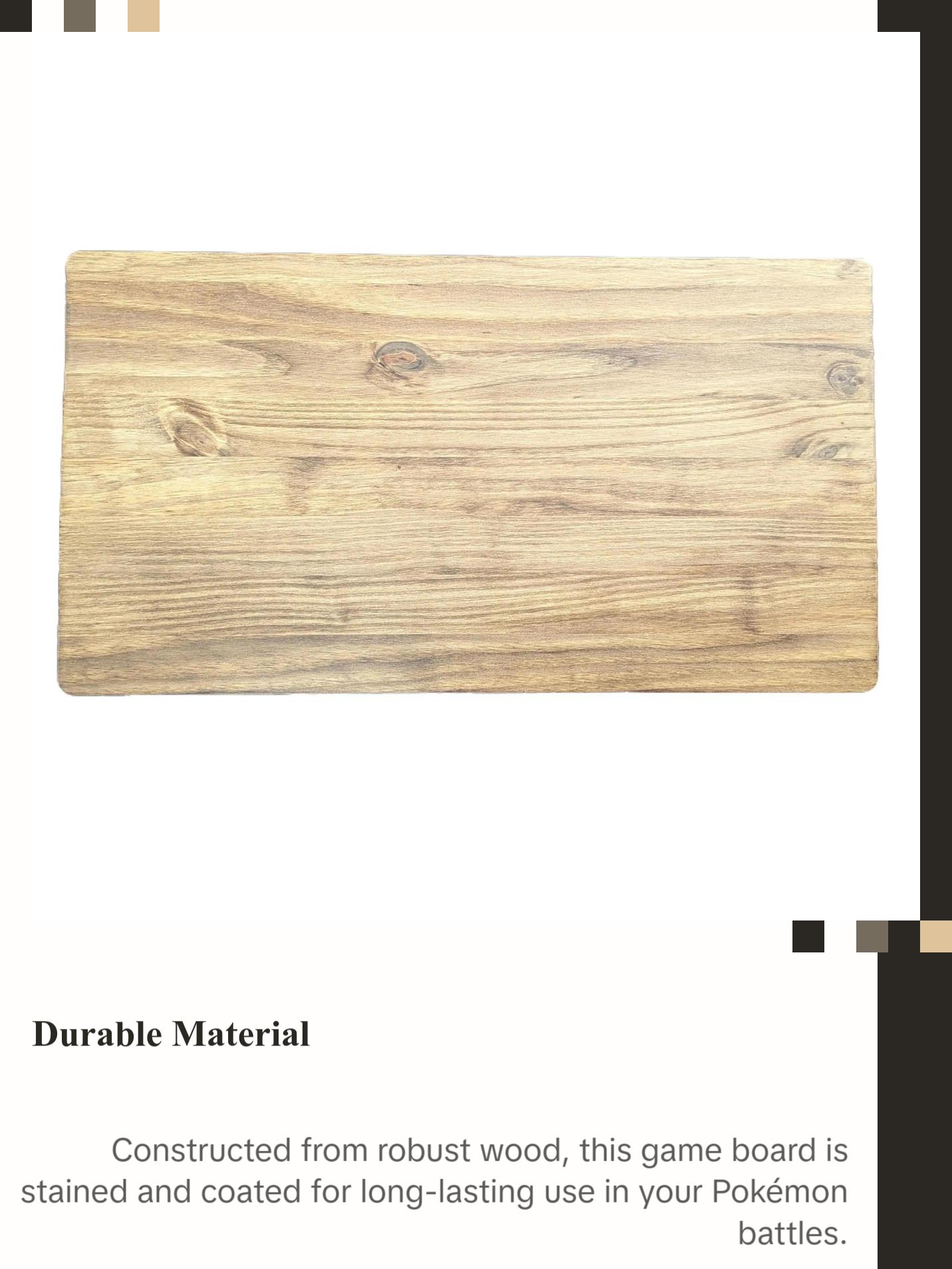 Pokemon Card Game Board-Durable Wooden Game Board for Pokémon Card Game - 24.375 x 13.125 x .75 inches, Made in America