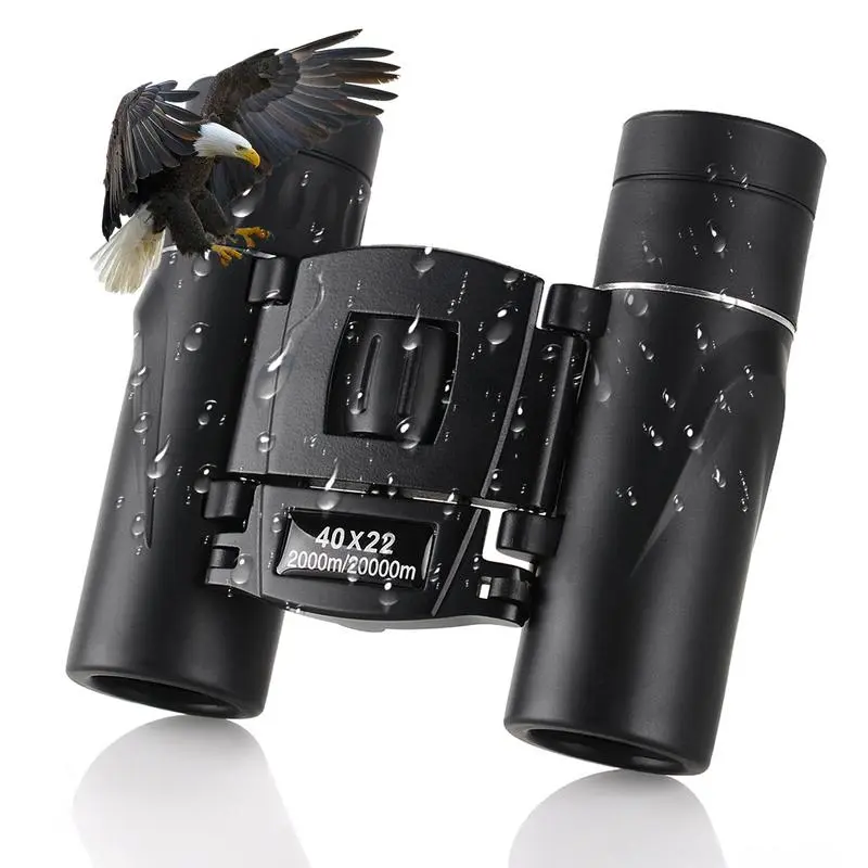 40x22 HD Pocket Binoculars BAK4 Prism Fully Multi-Coated Optics IPX7 Waterproof Compact Design for Bird Watching Hunting Football Games Travel Stargazing Cruise with Carrying Bag