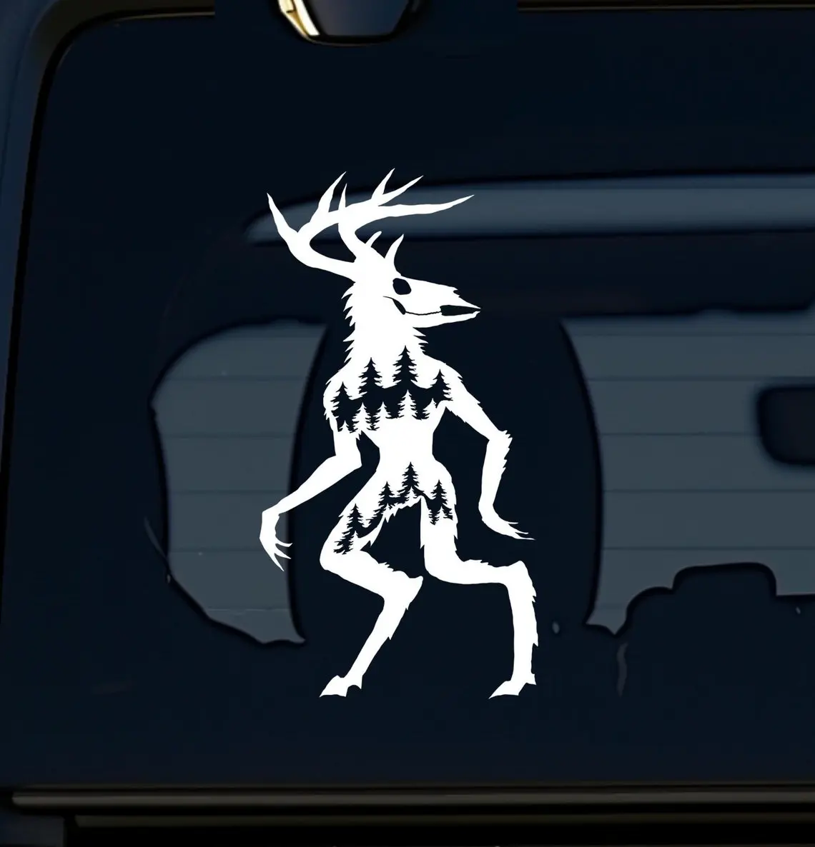 Wendigo Car Decal, Cryptid Vinyl Sticker, Bumper Sticker for Truck Car Window, Outdoor Mystery Creature Sticker