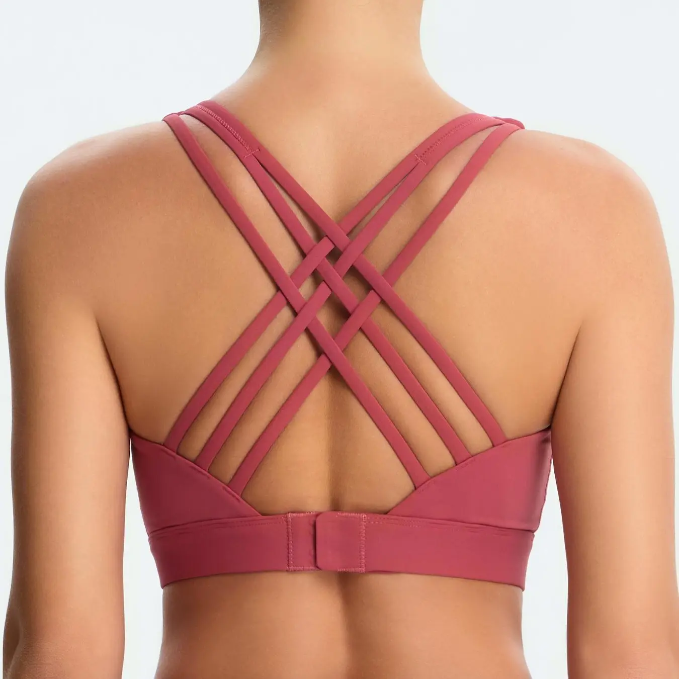 BYAWAY Women's High Support Criss Cross Activewear Sports Bra - Adjustable Hook Back, Sewn-In Pads, Womens Fitness & Adjustable Sports Bra for Running, Gym (1 Pack & 3 Pack Available), Activewear Sports Bras