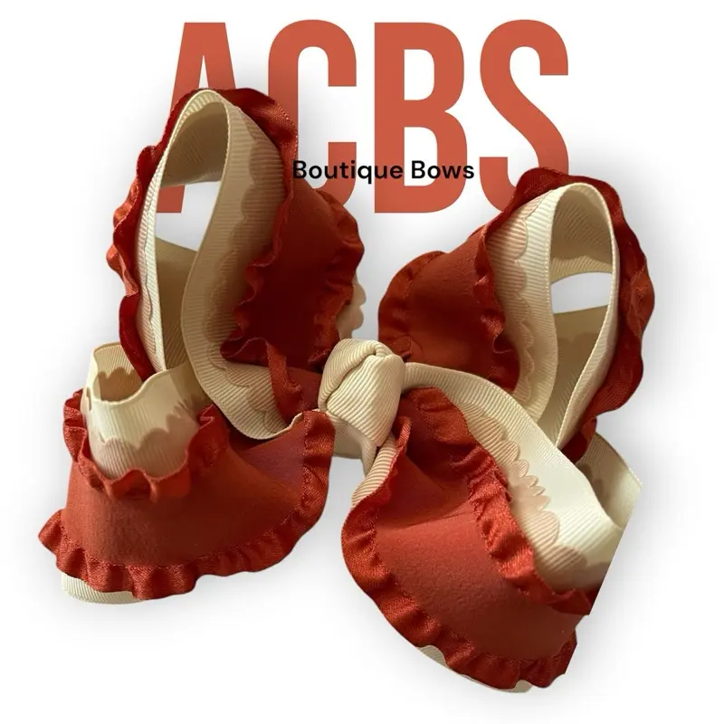 ACBS Hair Clips, Fall Bows, Boutique Bow, Ribbon Bows, Handmade in USA Clips for Southern Style
