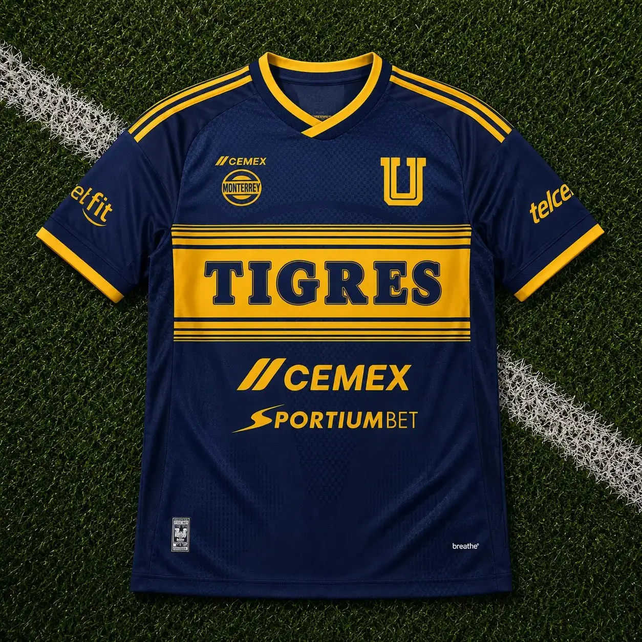 Tigres UANL Home Soccer Jersey 2026/27, Navy Gold Quick-Dry Football Shirt, Breathable Liga MX Fan Jersey