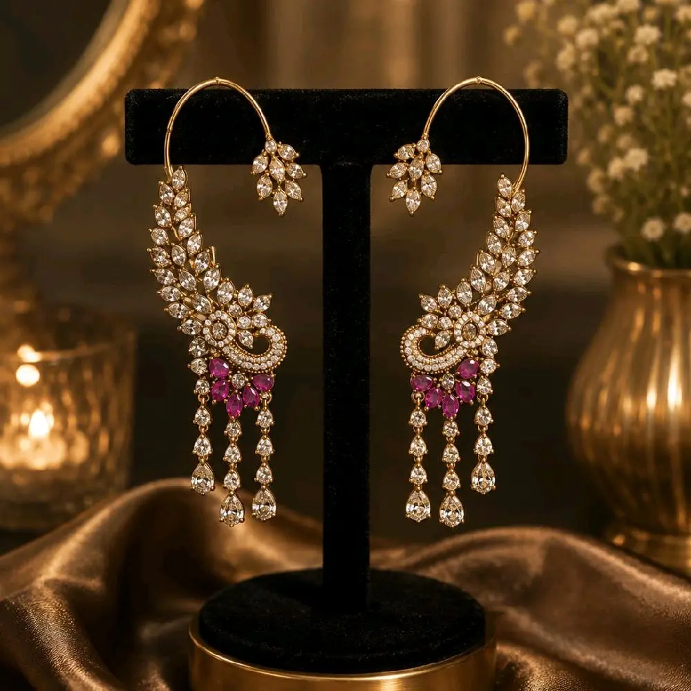 Statement Ear Cuffs, Exclusive AD Design with Intricate Detailing